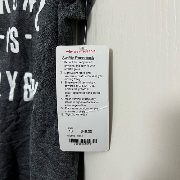Lululemon Toronto vs Everybody Swiftly Racerback Tank NWT - Picture 7 of 8